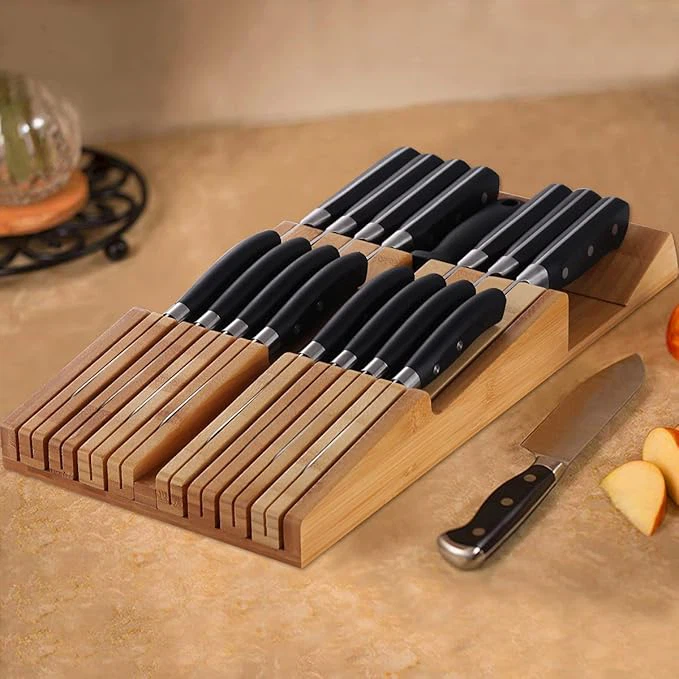 Bamboo In-Drawer Knife Block Set For 16 Knives price